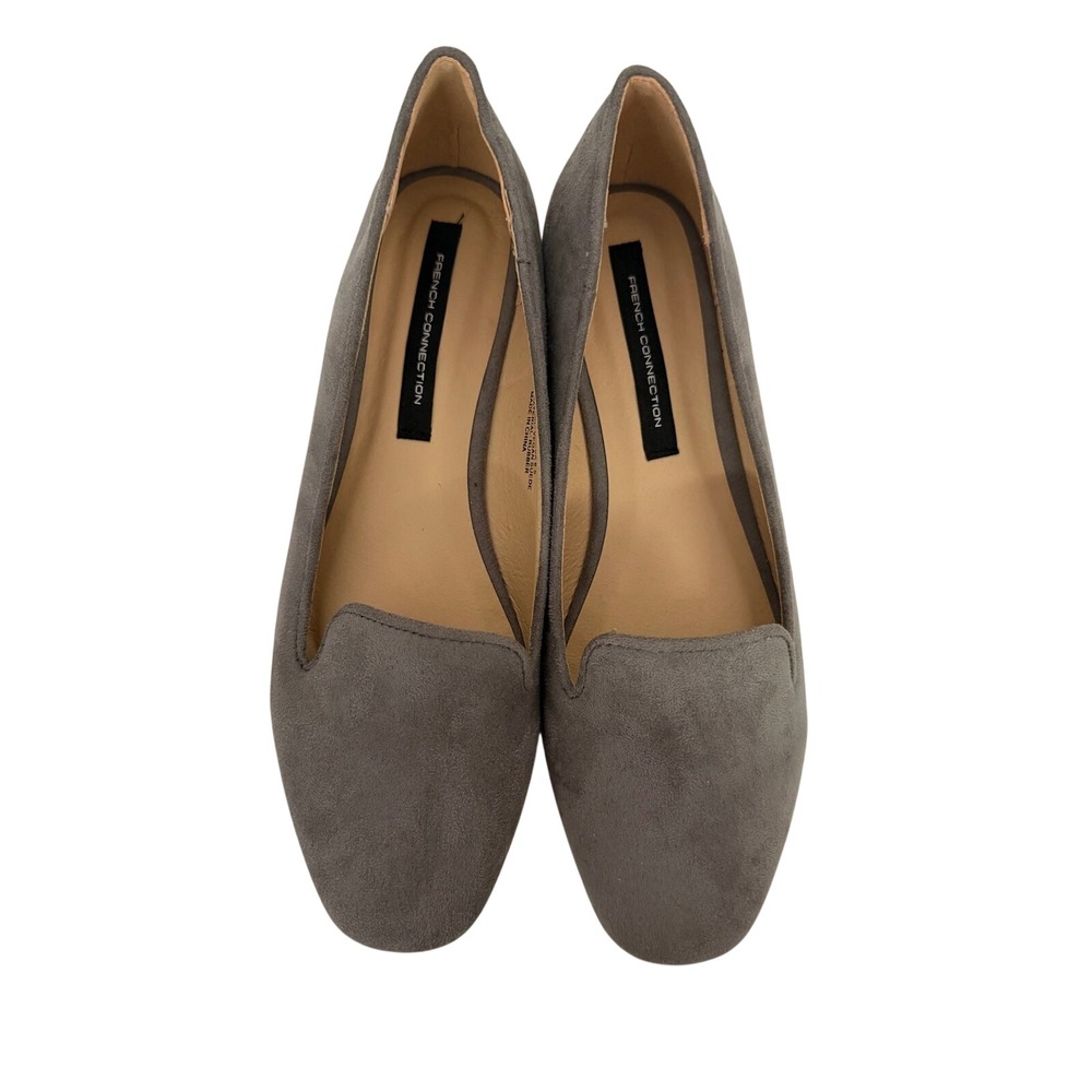 French Connection Delilah Grey Vegan Suede Loafers Flats US 8 EU 38.5 UK 6.5